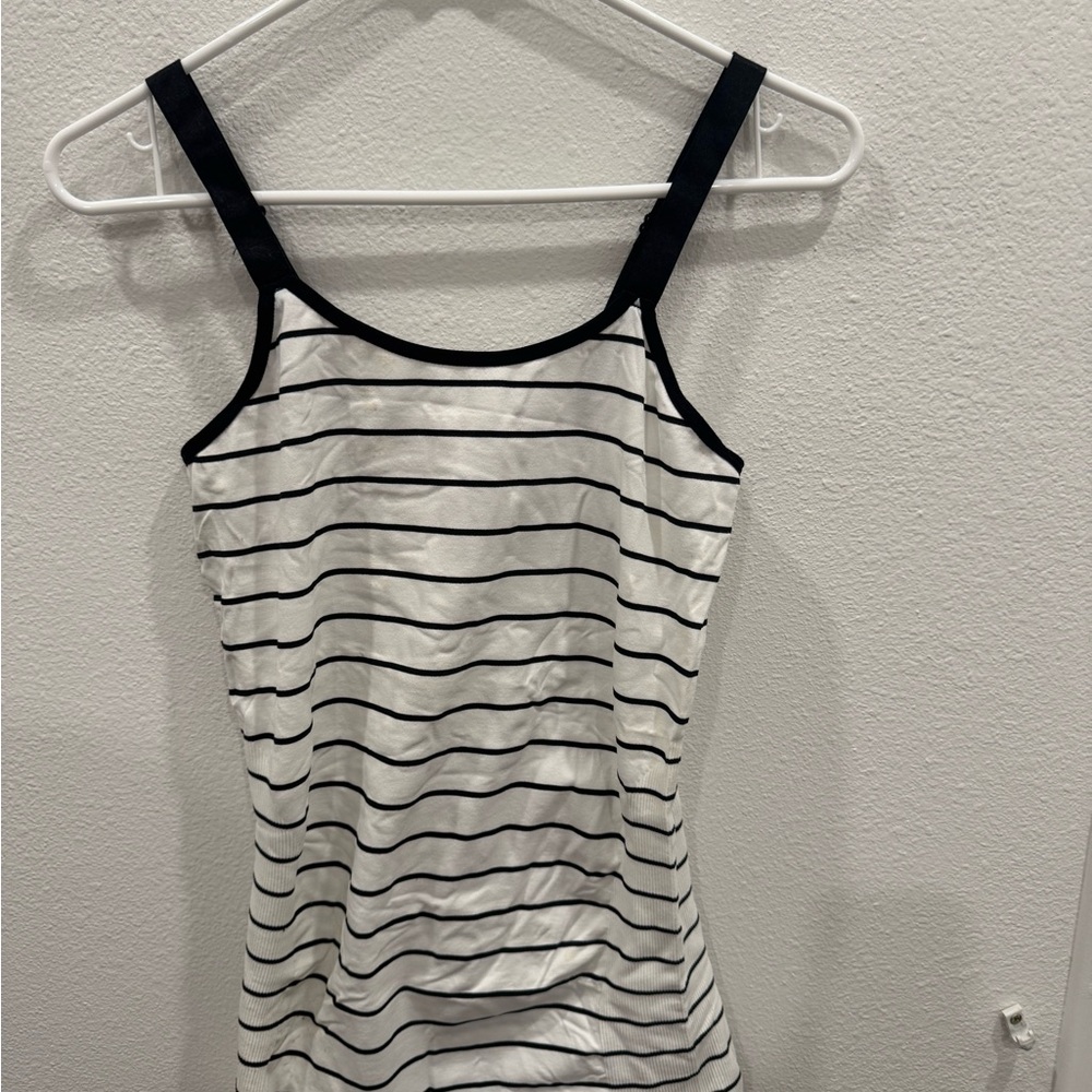 Emma’s Expressions Maternity Tank Top Adjustable Strap Black & White Stretchable